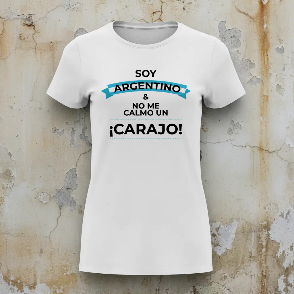 r00029 soy argentina y no me calmo un carajocopy camiseta blanca
