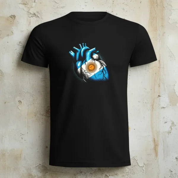 r00072 corazon argentino camiseta negra