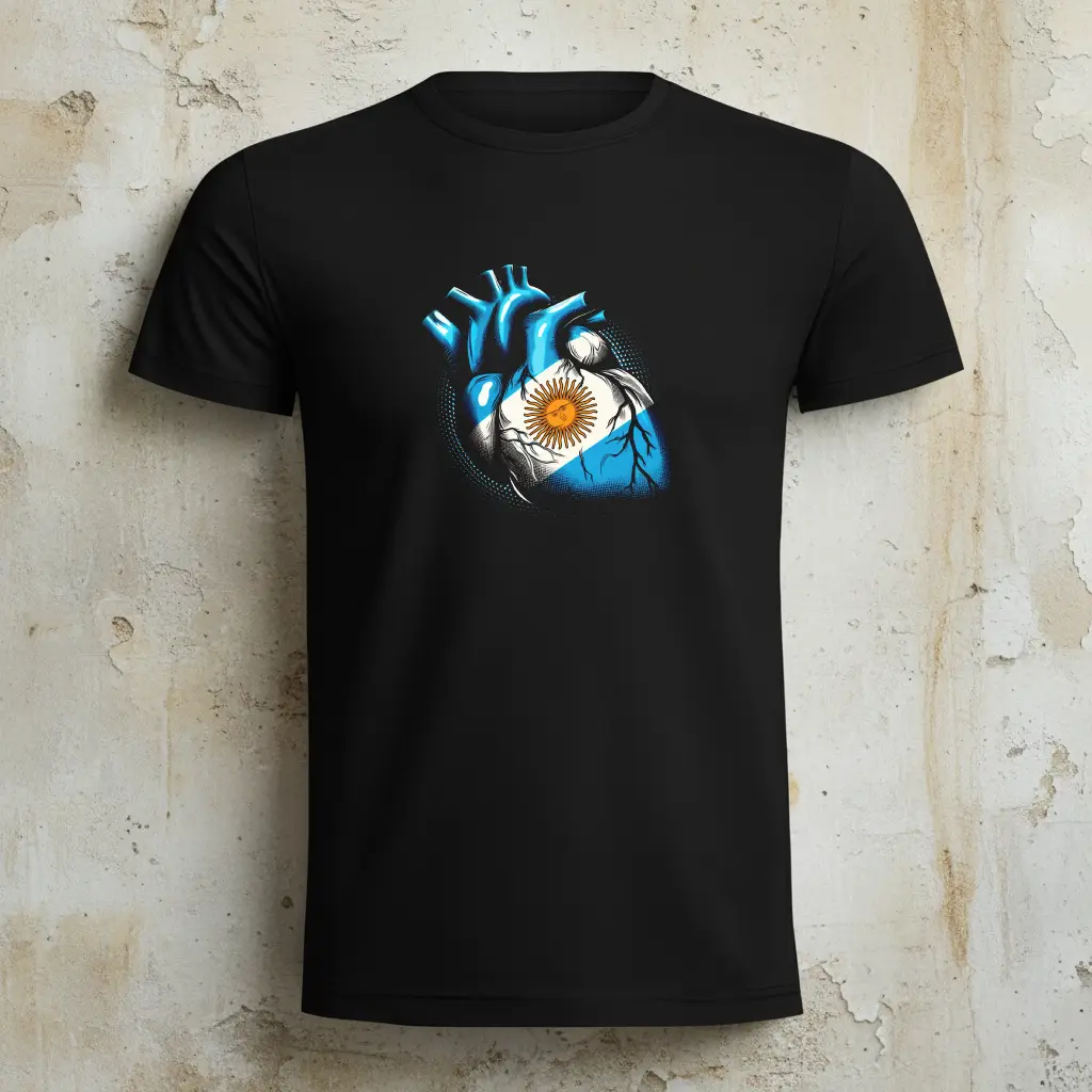 r00072 corazon argentino camiseta negra