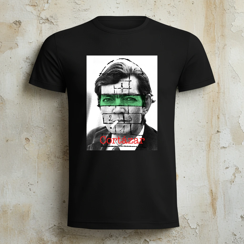 r00103 julio cortazar camiseta negra