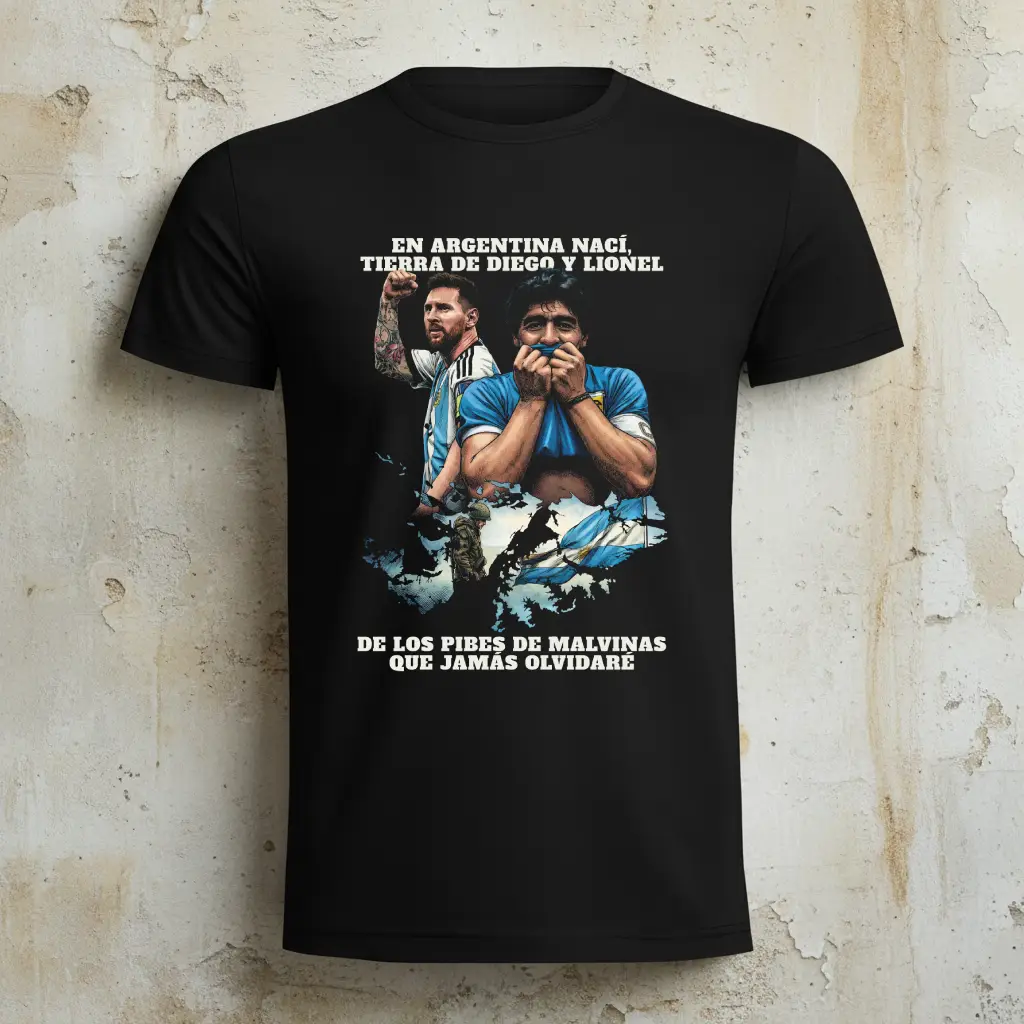 Remera En Argentina nací, tierra de Diego y Lionel
