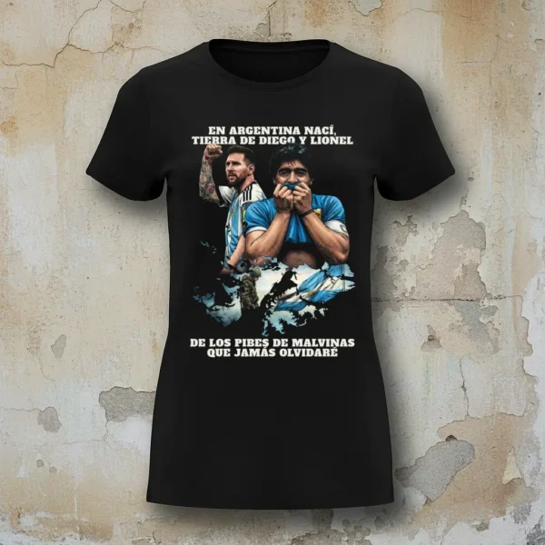 Remera En Argentina nací, tierra de Diego y Lionel