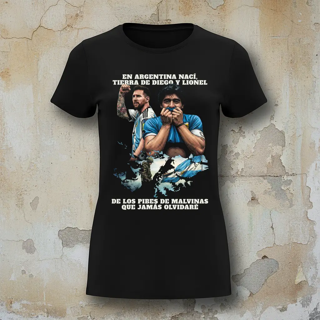 Remera En Argentina nací, tierra de Diego y Lionel