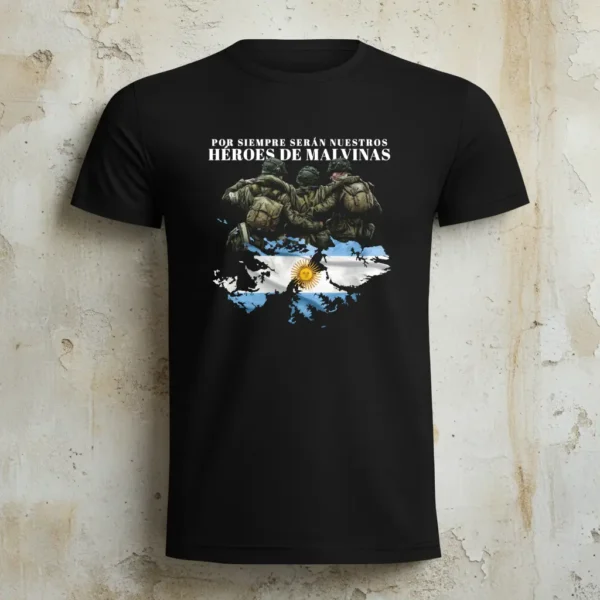 Remera Argentina Nuestros héroes de Malvinas