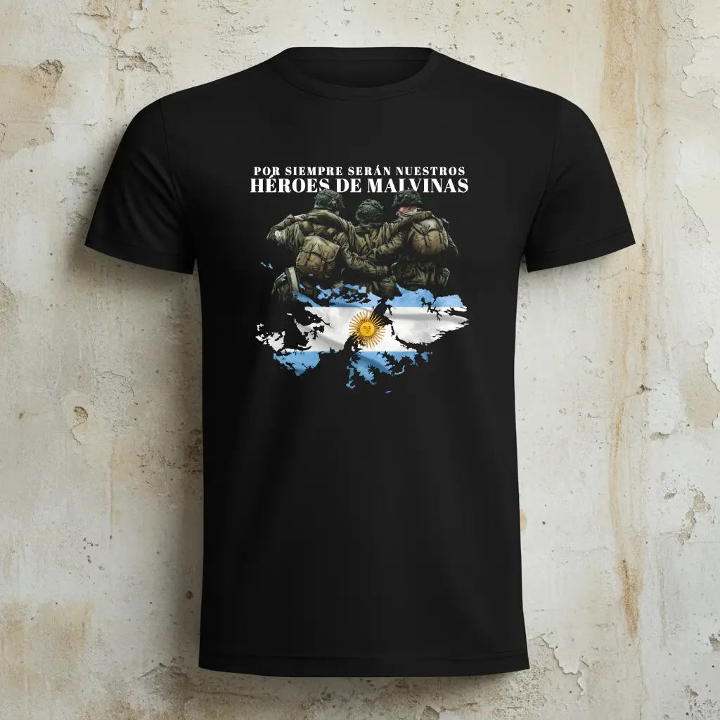 Remera Argentina Nuestros héroes de Malvinas