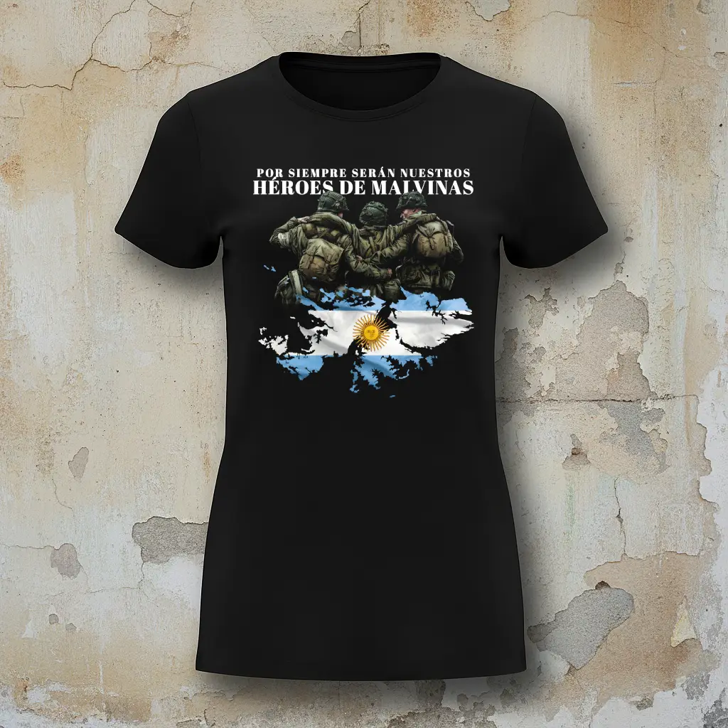 Remera Argentina Nuestros héroes de Malvinas